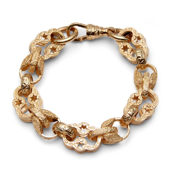 9ct soild gold star & tulp braclet