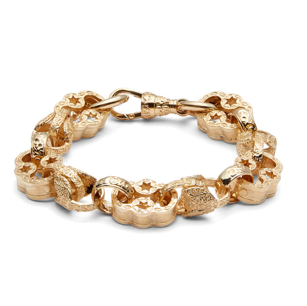9ct soild gold star & tulp braclet