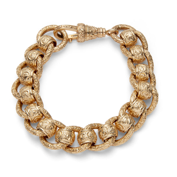 9ct solid gold roller-ball bracelet