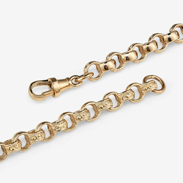 Plain 9ct Solid gold plain tag belcher bracelet